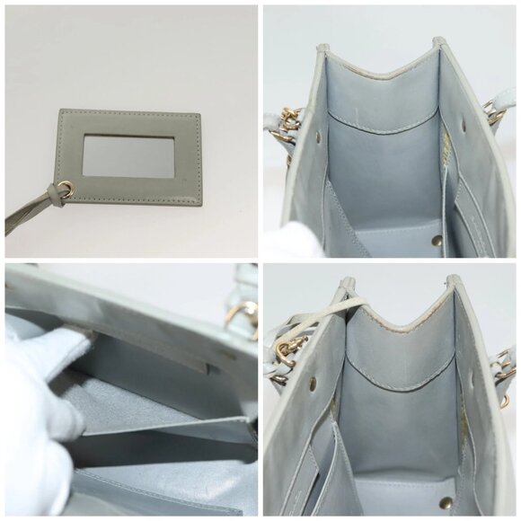 BALENCIAGA Hand Bag Leather 2way Gray Gold - Picture 15 of 15